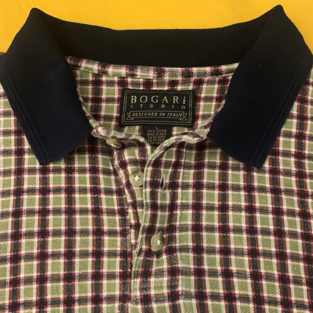 BOGARi SS All Cotton 3 Button Plaid Polo